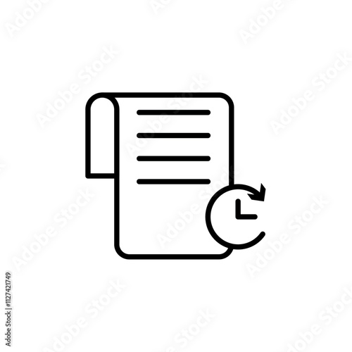 Account history icon Vector flat thin line illustration