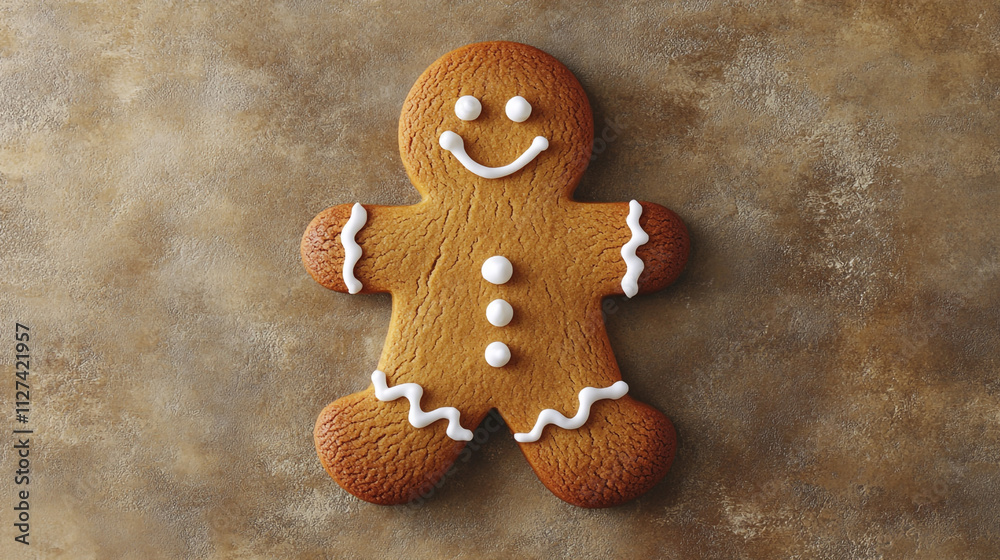 Festive Gingerbread Man Cookie  Christmas Treat  Holiday Baking  Sweet Dessert  Winter Foo