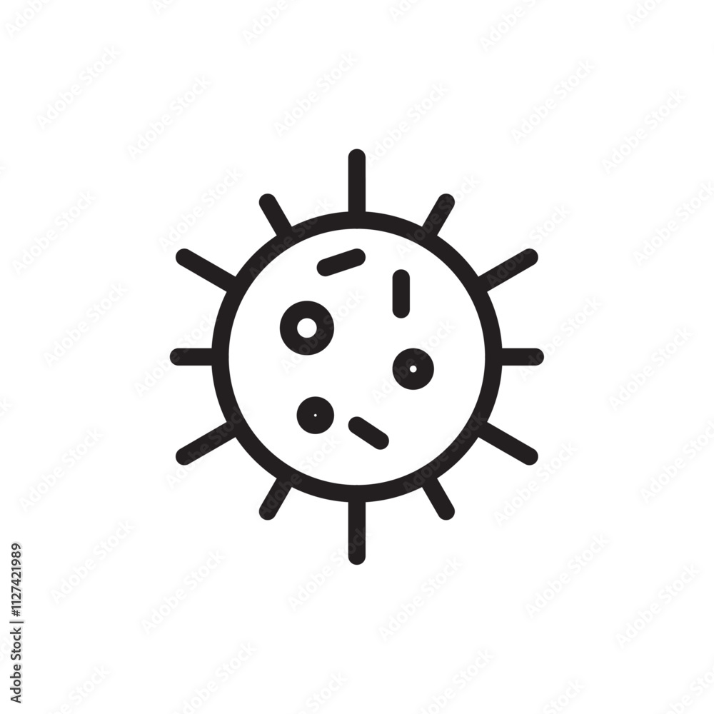 Obraz premium Bacteria icon Vector flat thin line illustration