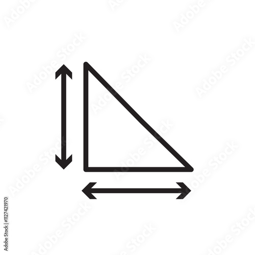 Area and dimension icon Vector flat thin line illustration