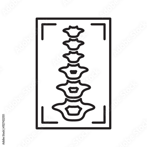 Body spine scan icon Vector flat thin line illustration