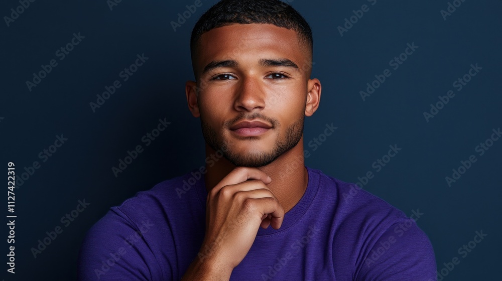 Obraz premium Portrait of a Pensive Young Man
