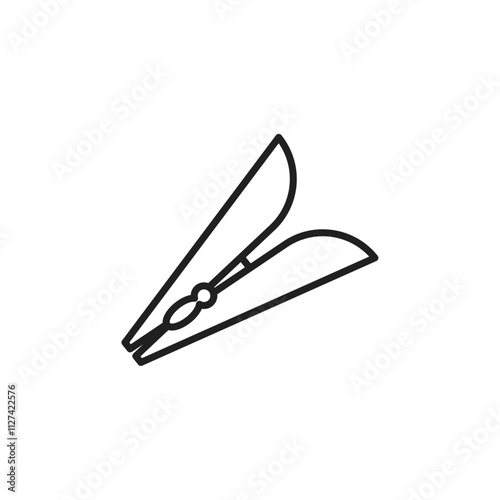 Clothespin icon Vector flat thin line illustration