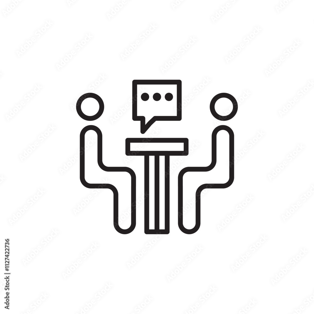 Consulting icon Vector flat thin line illustration Consulting icon Vector flat thin line illustration