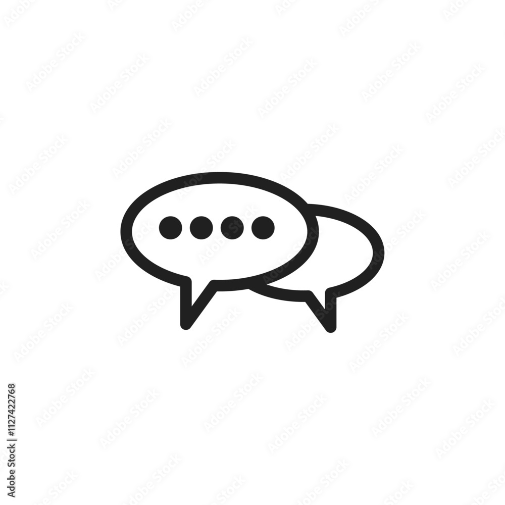 Conversation icon Vector flat thin line illustration Conversation icon Vector flat thin line illustration