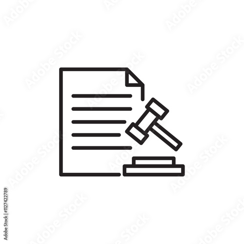 Court decision icon Vector flat thin line illustration