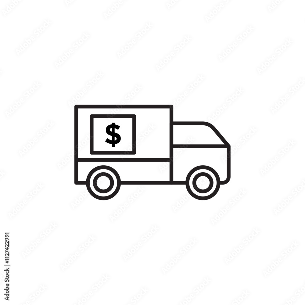 Delivery cost icon Vector flat thin line illustration Delivery cost icon Vector flat thin line illustration