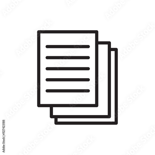 Documents icon Vector flat thin line illustration