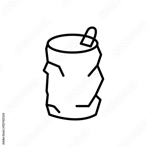 Empty can soda icon Vector flat thin line illustration