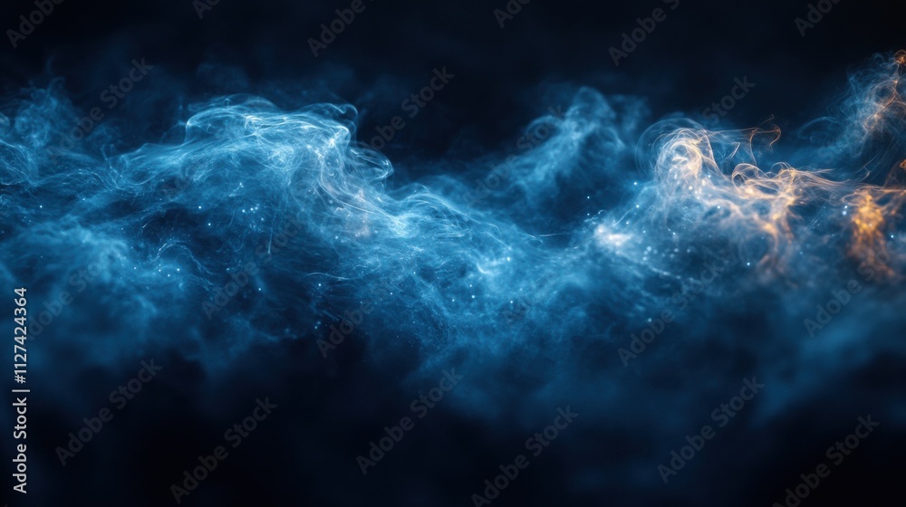 Abstract smoke trails on a dark background with a central glowing effect, ideal for dramatic and mysterious designs. Abstract smoke trails on a dark background with a central glowing effect, ideal for dramatic and mysterious designs.