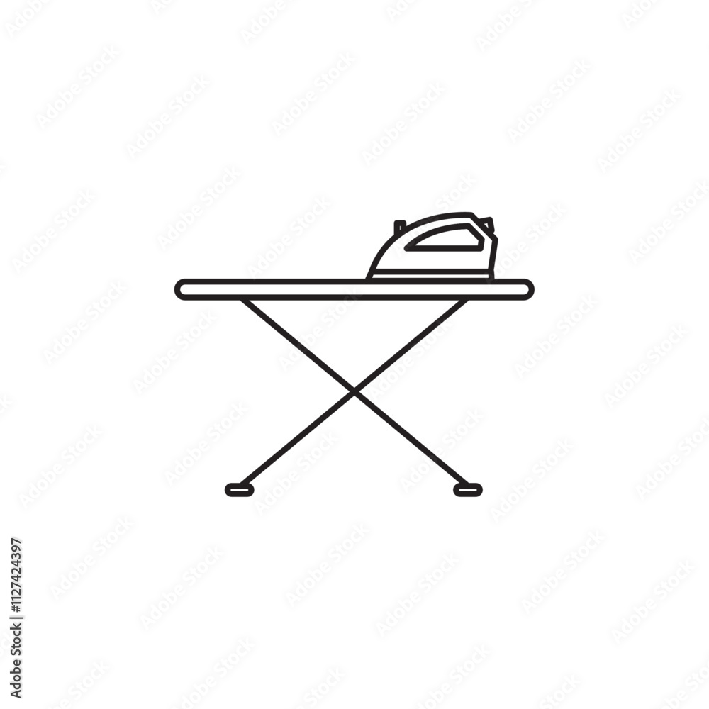 Ironing board icon Vector flat thin line illustration