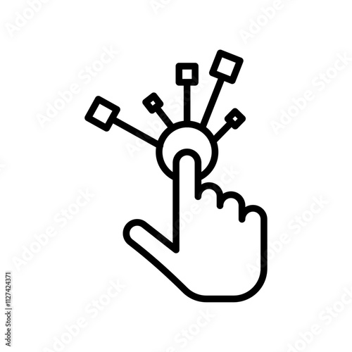 Interactivity icon Vector flat thin line illustration