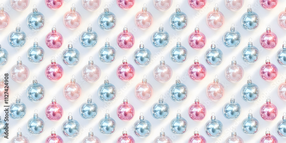 Christmas sphere pattern in pastel tones with metallic finishes Christmas sphere pattern in pastel tones with metallic finishes