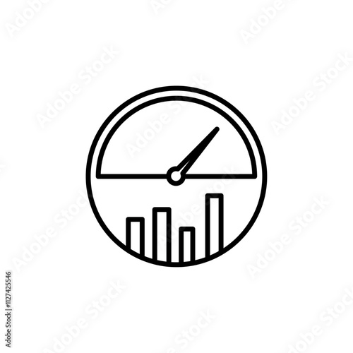 Performance indicator icon Vector flat thin line illustration