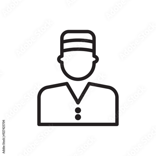 Porter icon Vector flat thin line illustration