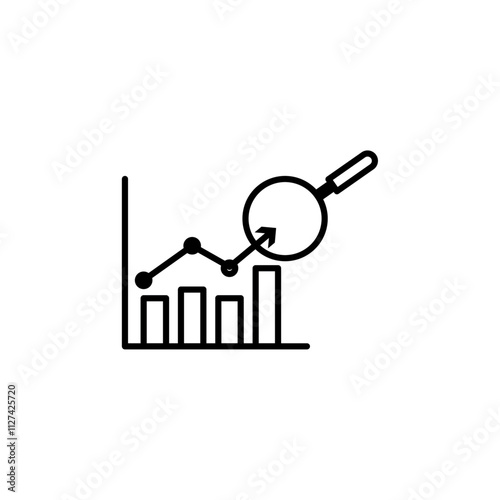 Predictive analytics icon Vector flat thin line illustration