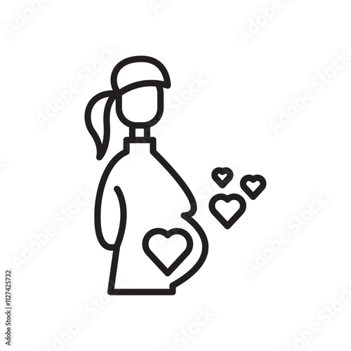 Pregnancy care icon Vector flat thin line illustration