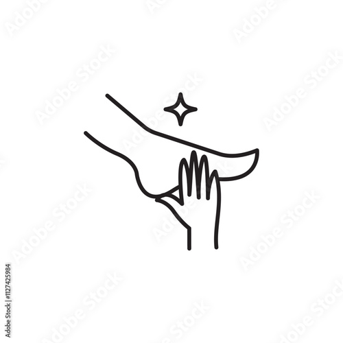 Reflexology foot massage icon Vector flat thin line illustration