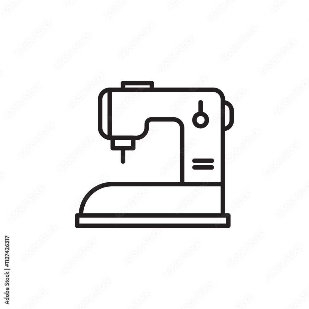 Sewing machine icon Vector flat thin line illustration Sewing machine icon Vector flat thin line illustration