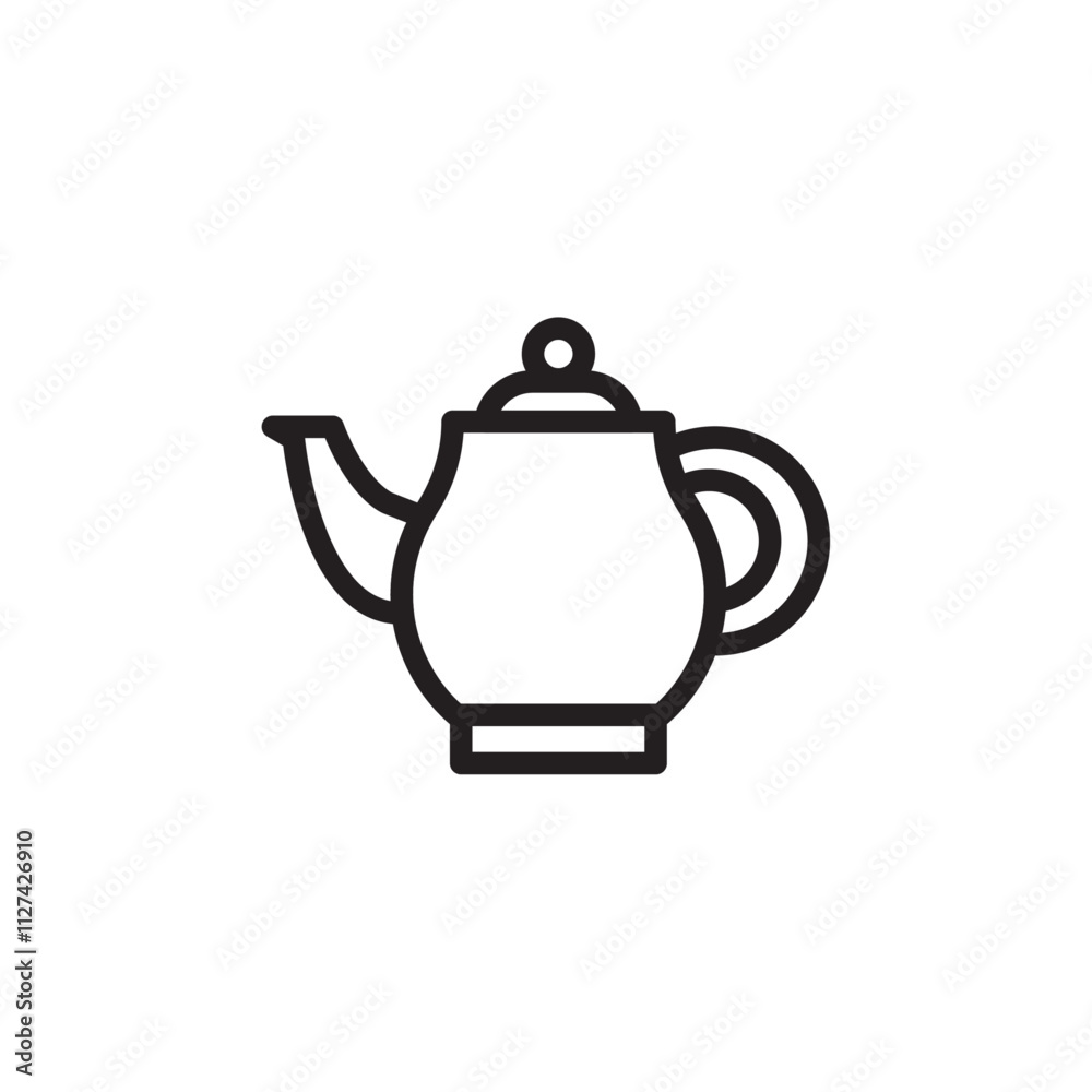 Obraz premium Teapot icon Vector flat thin line illustration