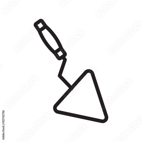 Trowel icon Vector flat thin line illustration