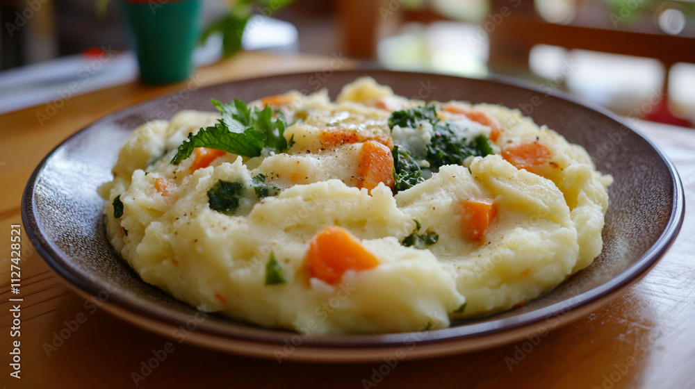 Stamppot - A traditional Dutch dish of mashed potatoes with vegetables Stamppot - A traditional Dutch dish of mashed potatoes with vegetables