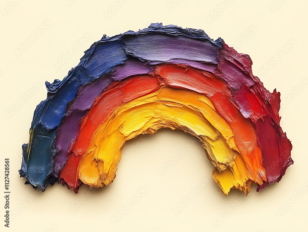 Fototapeta premium Abstract Rainbow Oil Paint Swatch Artistic Creation
