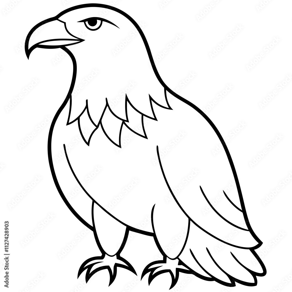 Obraz premium eagle line art isolated on white