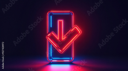 Digital icon of a download arrow for downloading files