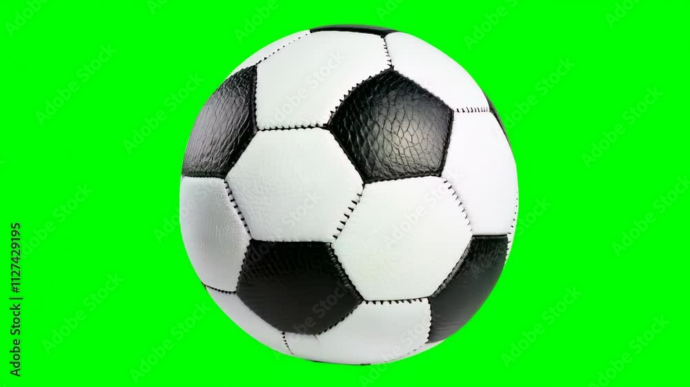 Soccer ball spinning on green screen for animation and effects Soccer ball spinning on green screen for animation and effects