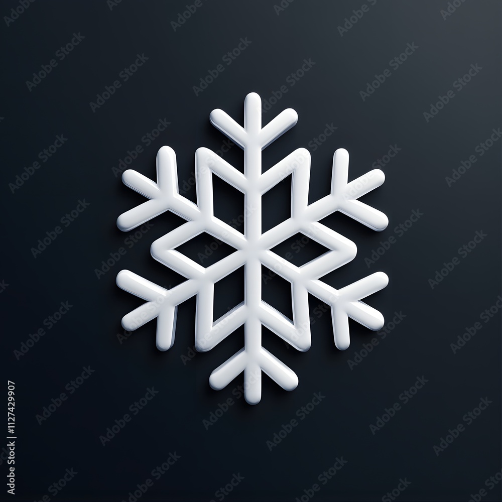A three dimensional white snowflake on black A three dimensional white snowflake on black