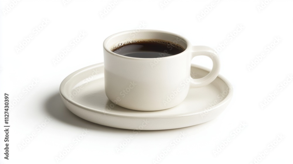 Elegant white coffee cup with dark espresso Elegant white coffee cup with dark espresso