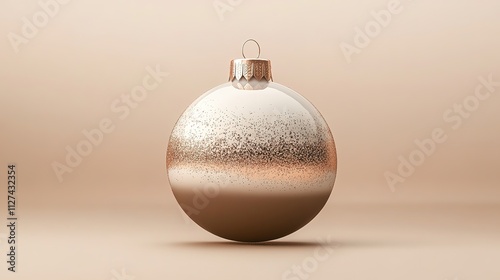 Minimalist ombre Christmas bauble on beige. photo