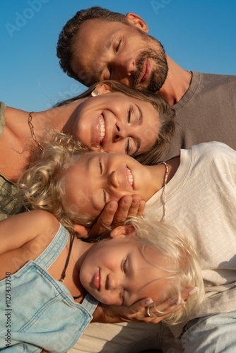 Close Family Moment with Parents and Children