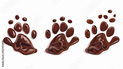 Chocolate Paw Print Vector Illustration for Creative Design Projects photo