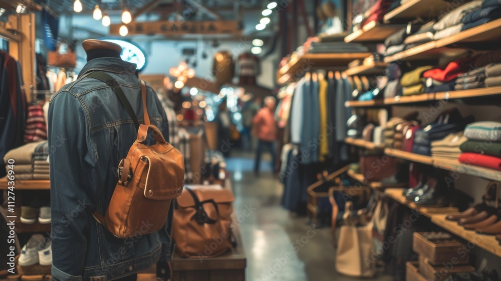 Modern retail boutique with stylish apparel and accessories