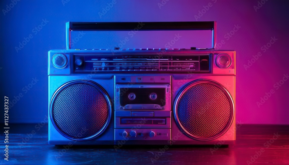 Fototapeta premium Vintage boombox. Generated image