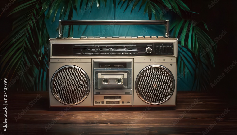 Fototapeta premium Vintage boombox. Generated image