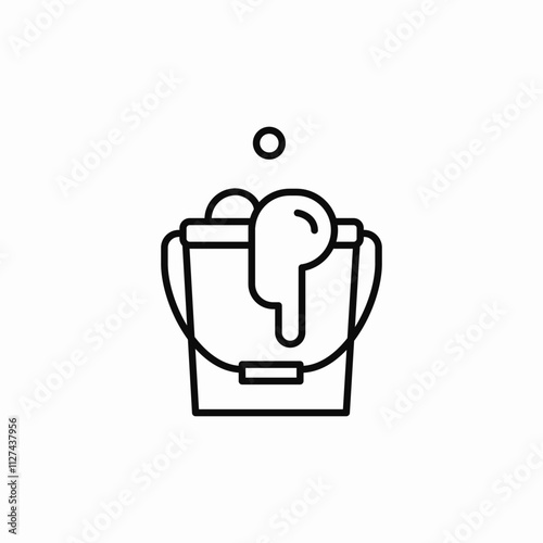 bucket foam water cleaning icon sign vector