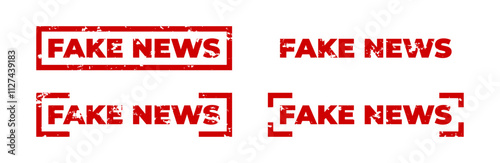 Fake news grunge labels. Media and information symbols