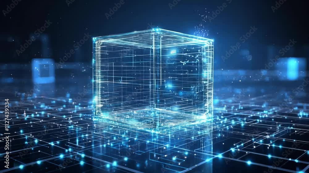 Futuristic Seamless Looping 3D Cube Digital Background Animation