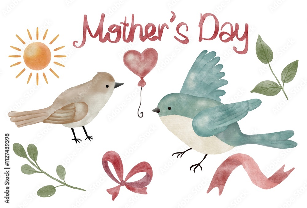 Sets of elements for Mother’s Day or spring. Use for pattern or design kids materials, posters or postcards, printing on packing. Sets of elements for Mother’s Day or spring. Use for pattern or design kids materials, posters or postcards, printing on packing.
