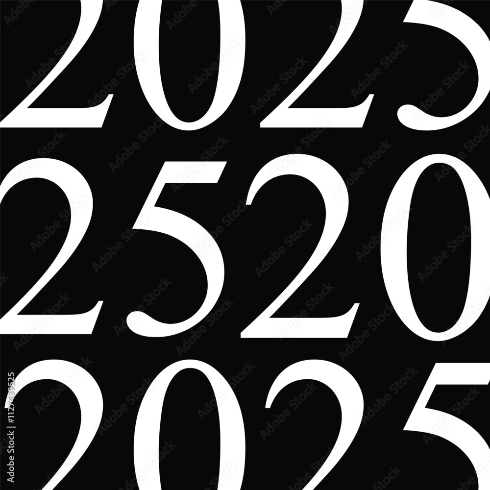 Minimal stylish 2025 new year white texture on black background design for social media post. Minimal stylish 2025 new year white texture on black background design for social media post.