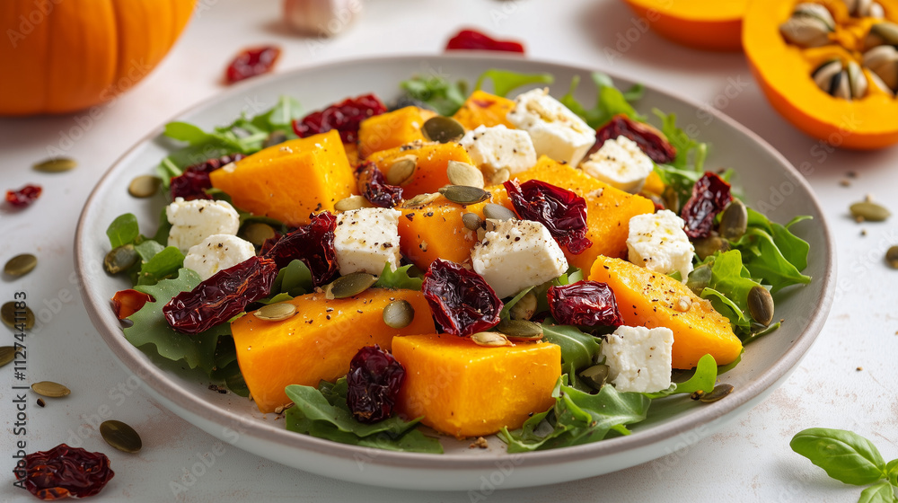 Autumn Salad with Pumpkin, Arugula, Feta, and Dried Tomatoes Autumn Salad with Pumpkin, Arugula, Feta, and Dried Tomatoes