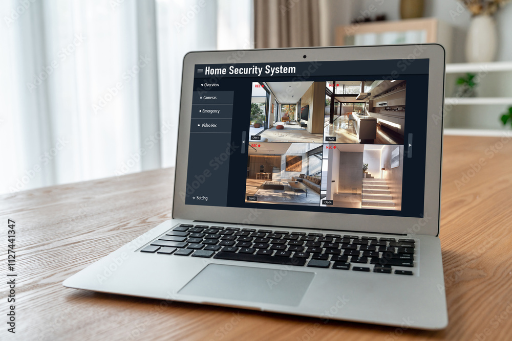 Online home security system showing live view of cctv cameras around the private property snugly Online home security system showing live view of cctv cameras around the private property snugly