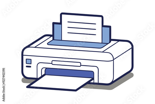 Modern Printer Machine Vector Illustration for Office Technology and Digital Printing Design
