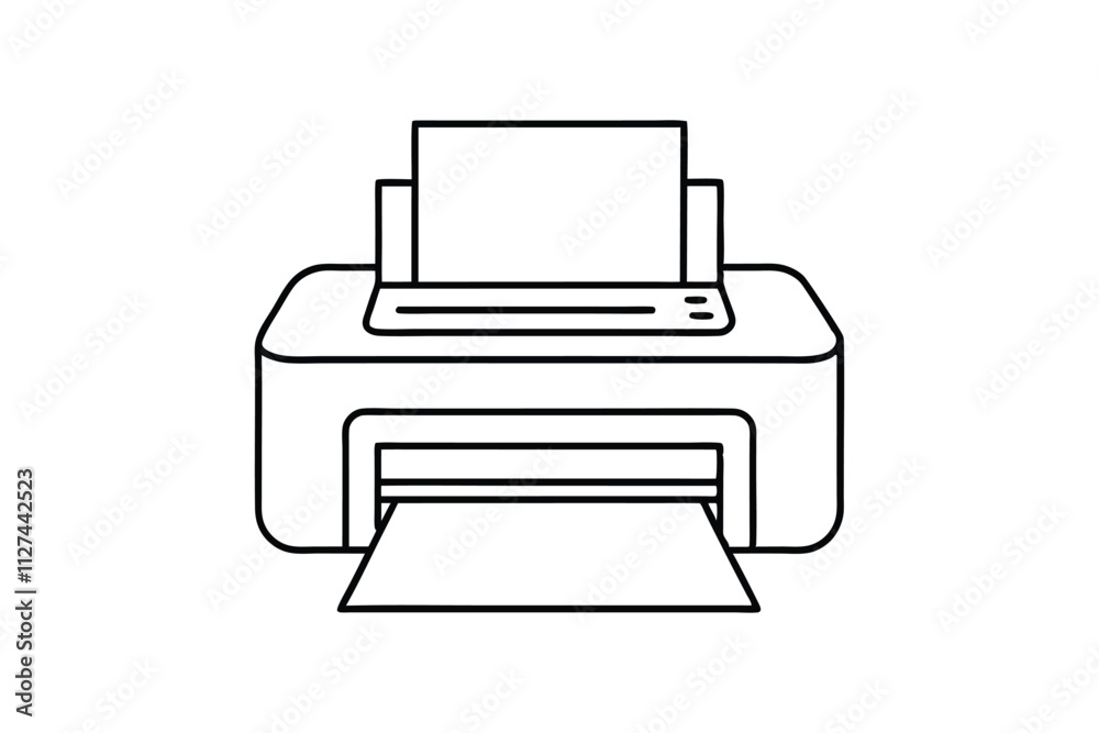 Modern Printer Machine Vector Illustration for Office Technology and Digital Printing Design Modern Printer Machine Vector Illustration for Office Technology and Digital Printing Design