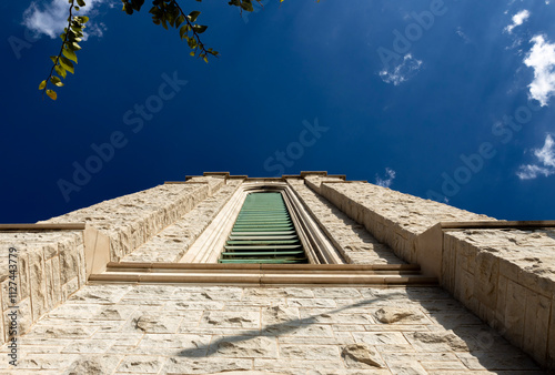 church against blue sky