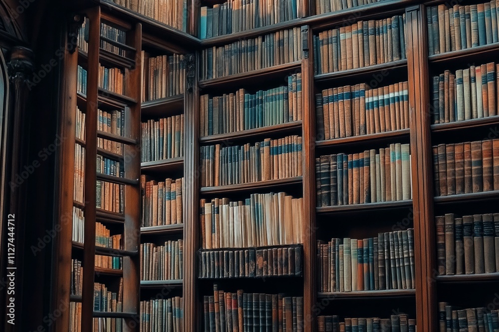 Large historical library filled with lots of different books Large historical library filled with lots of different books