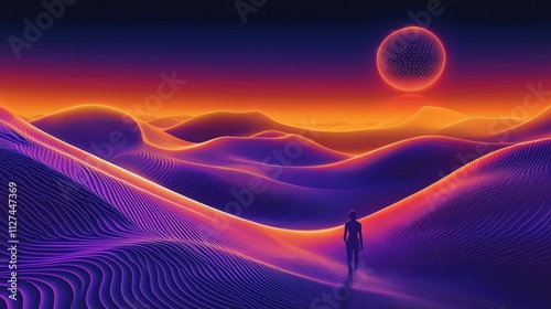 Farbenfrohe Wüstenlandschaft mit weichen Dünen